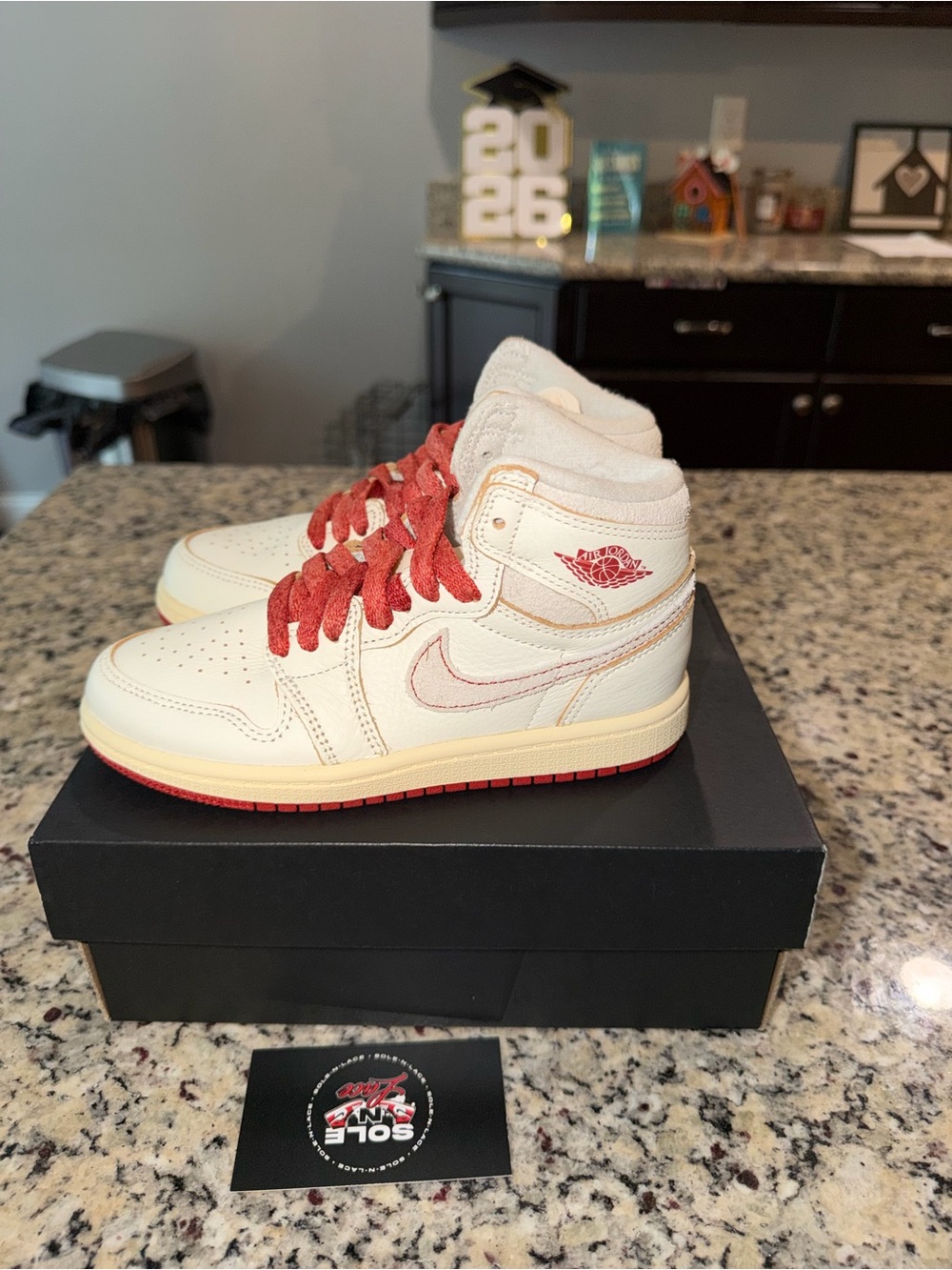 Size 13c Jordan 1 Retro High OG Rare Air Sail Cinnabar (PS) SKU FD2597-100